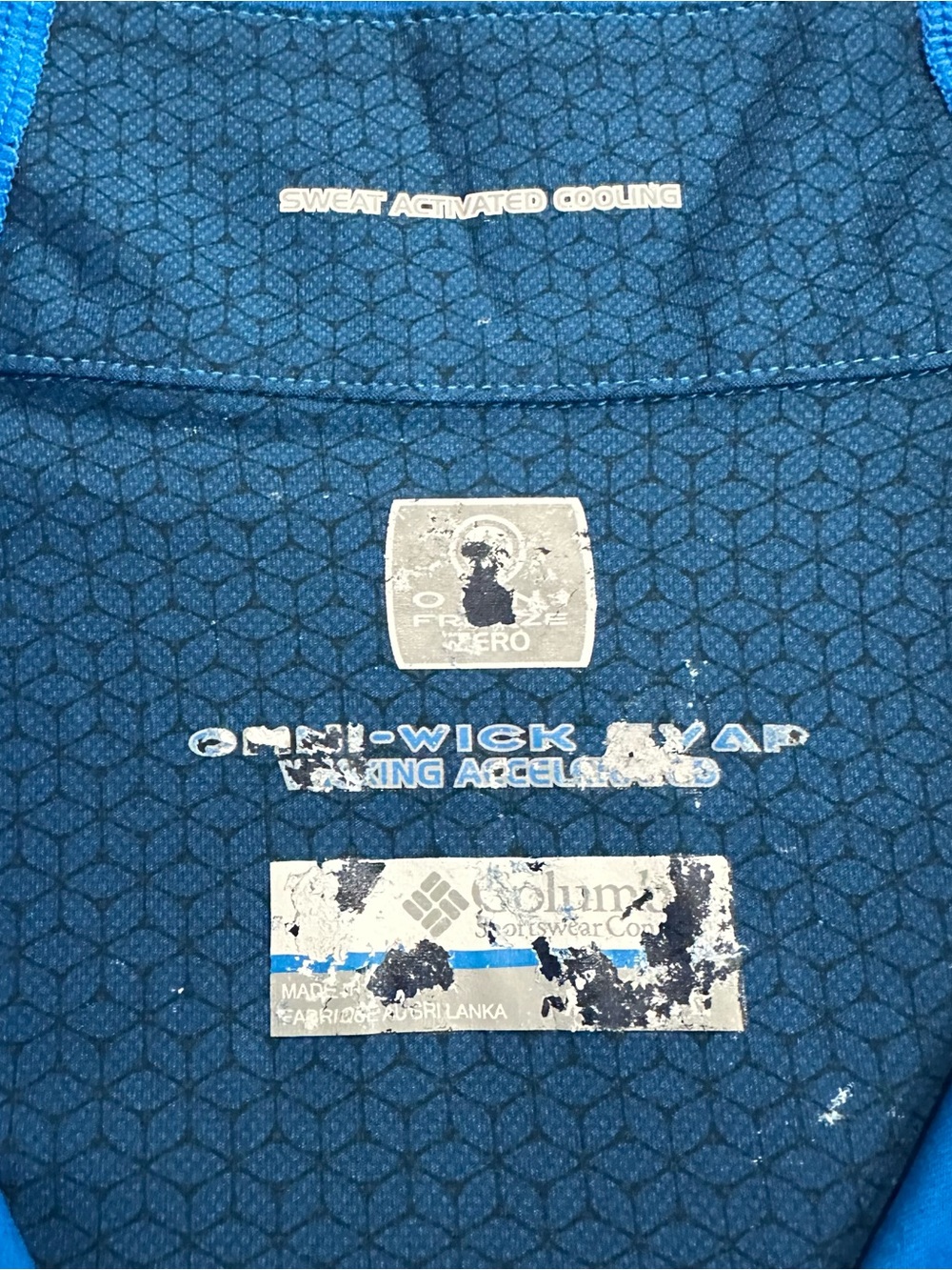 Columbia Omni-Freeze Zero Omni-Wick Men's XL Blue 1/4 Zip Performance Pullover - Picture 3 of 7